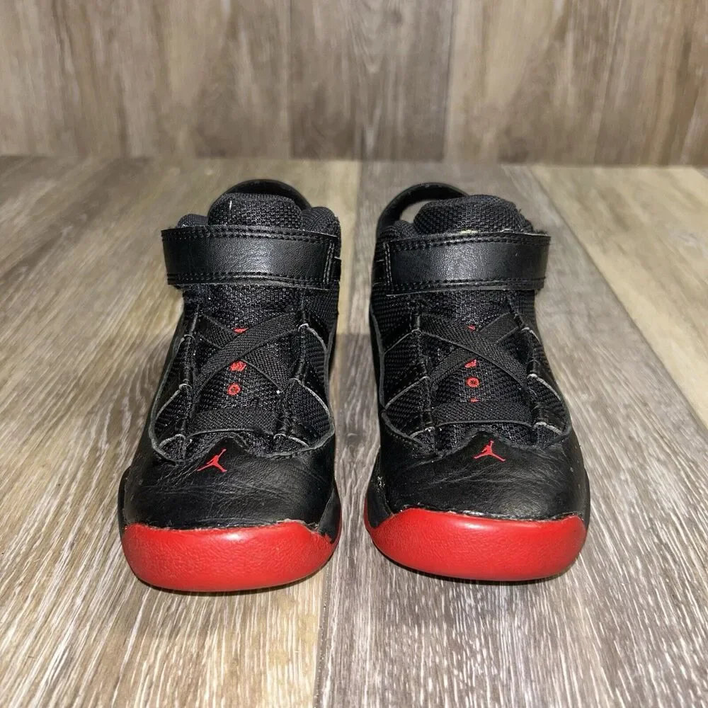 Nike Air Jordan 6 Rings Youth US Size 9C Black Red 323420-063 Sneaker Shoes